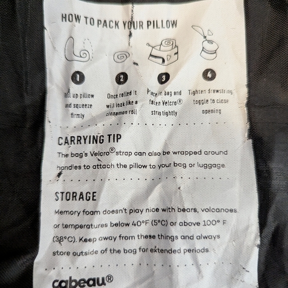 Cabeau Evolution Gray Travel Pillow Memory Foam Comfort New Never Used - Picture 8 of 14